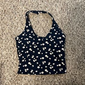 Navy and flowers tank top